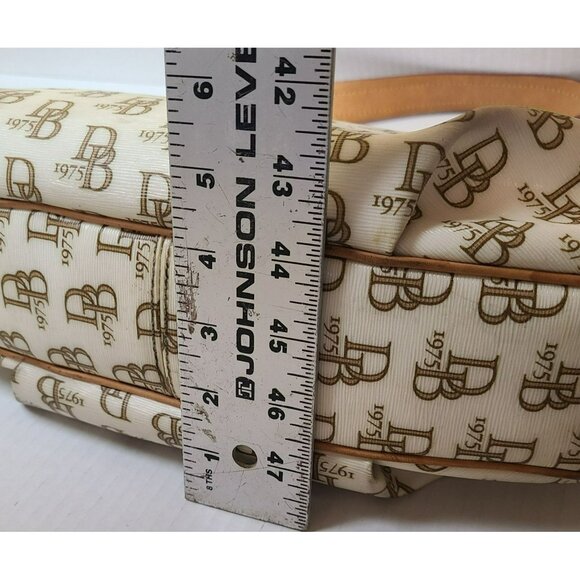 Dooney and Bourke Hobo Bag Collins East West 1975 Signature Ivory Brown *READ* - Picture 16 of 16
